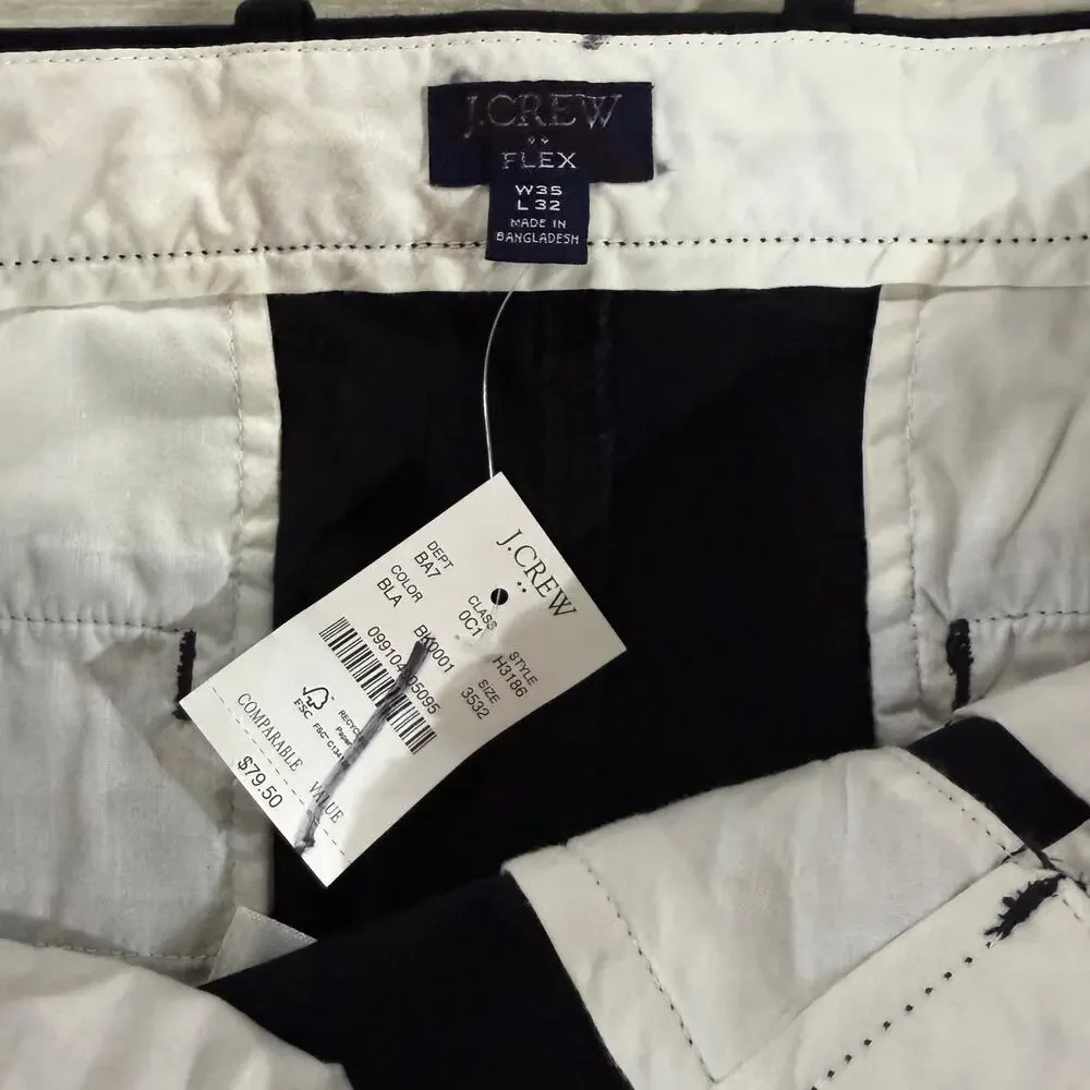 NWT J. Crew Straight-Fit Flex Chino Pant Size 35 X 32